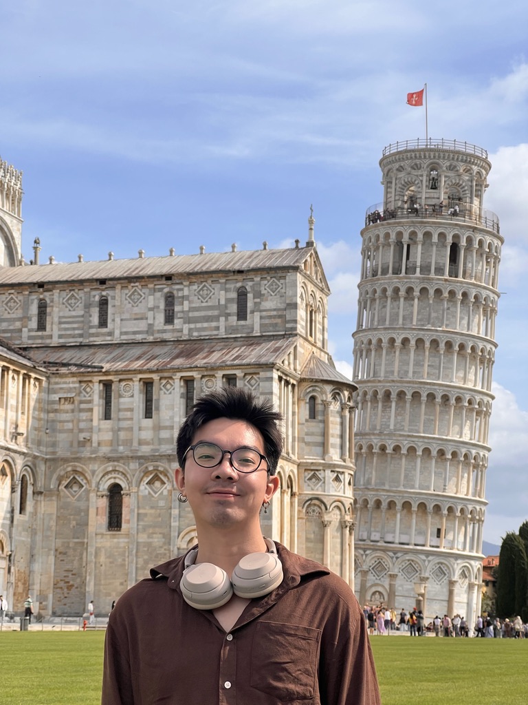 Trung Dao at the Leaning Tower of Pisa